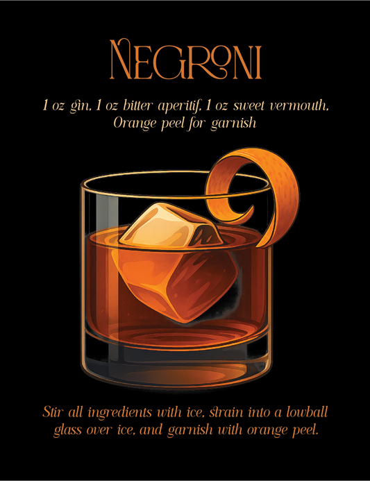 Negroni Cocktail Recipe tshirt