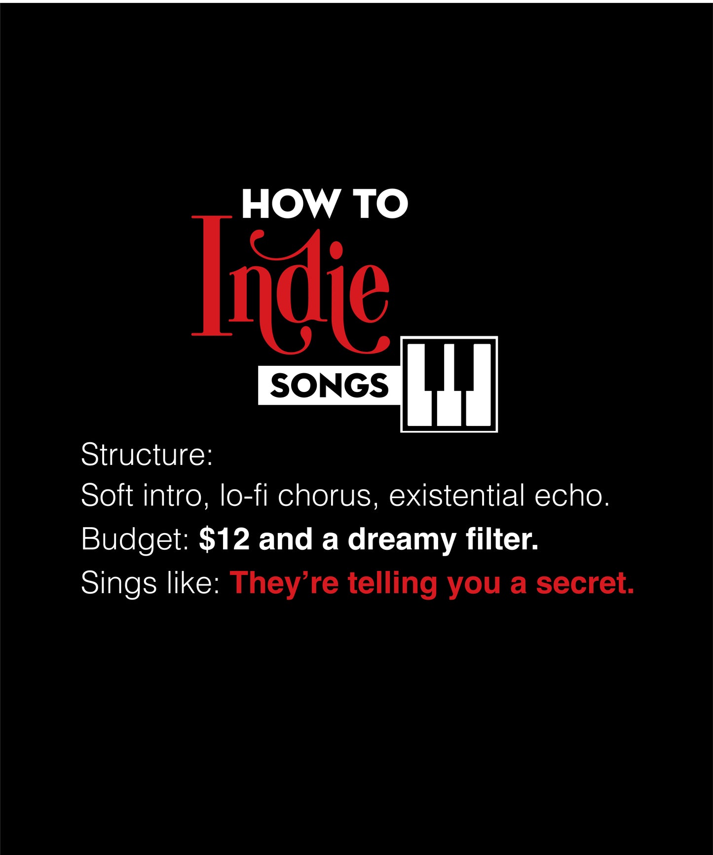 Indie, how to songs Classic T-Shirt