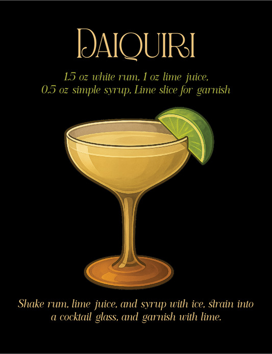 Daiquiri Cocktail Recipe tshirt