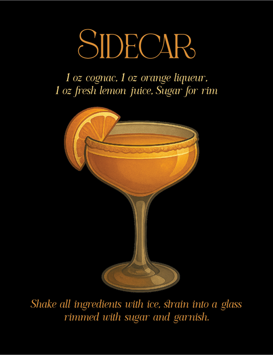 Sidecar Cocktail Recipe tshirt