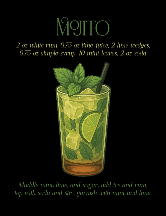 Mojito Cocktail Recipe tshirt